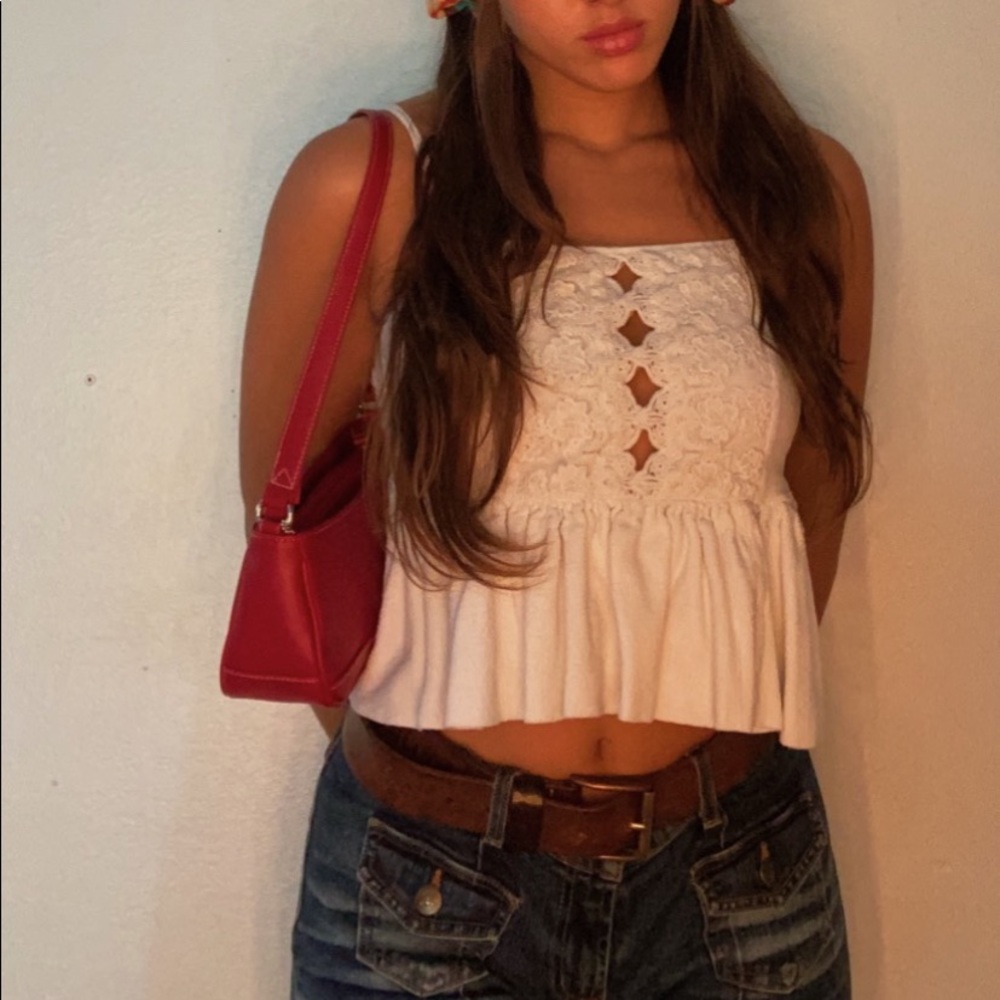 🌟ZARA white thin strap blouse with some flare🌟